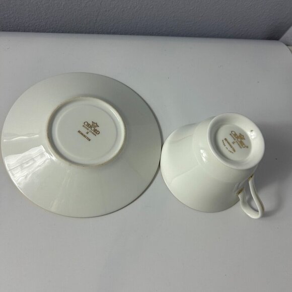 Oxford Bone China Gold Gilded Bennington Cup and Saucer Lenox ONE SET TWO PIECES - Picture 4 of 5